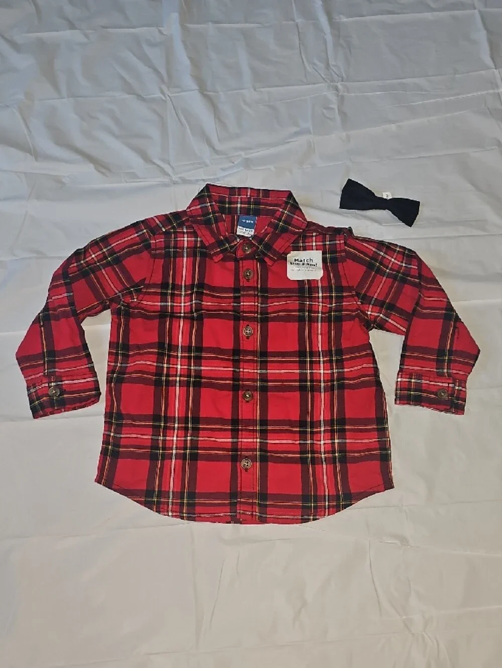 Old Navy Long-Sleeve Printed Poplin Shirt & Bow-Tie Set for Baby 18-24 Months